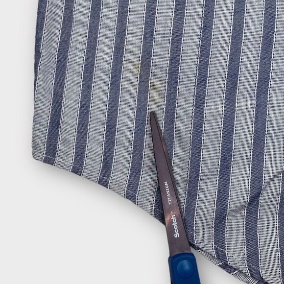 VINTAGE 70s Levis Shirt Mens Extra Large Blue Striped Silver Label Big E Western - Picture 15 of 16